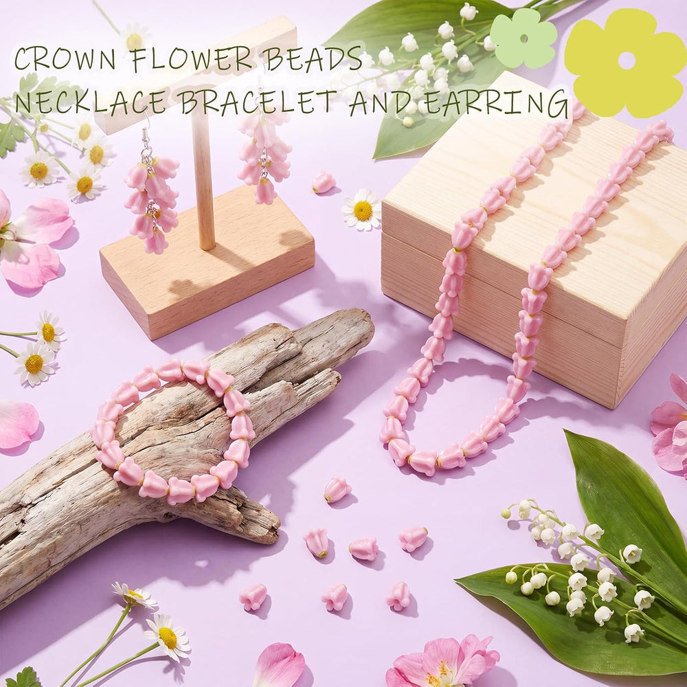 Jutom 100 Pcs Pastel Pink Crown Flower Beads for Hawaiian Lei Making