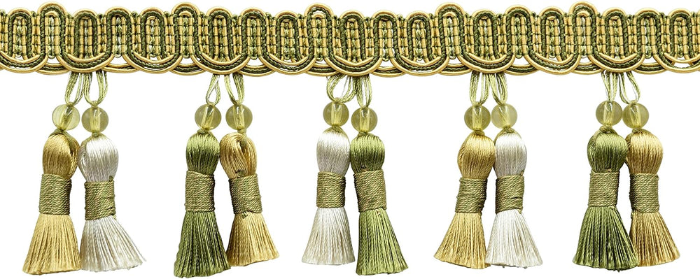 4" Long (10cm) Noblesse Collection Elegant Beaded Tassel Fringe | Fringe...