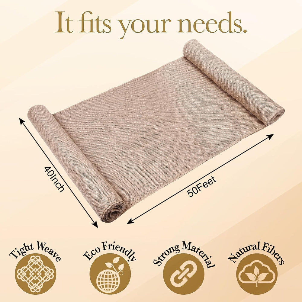 40" x50 Feet Burlap Fabric Natural Burlap Roll Multipurpose Burlap Tree ...