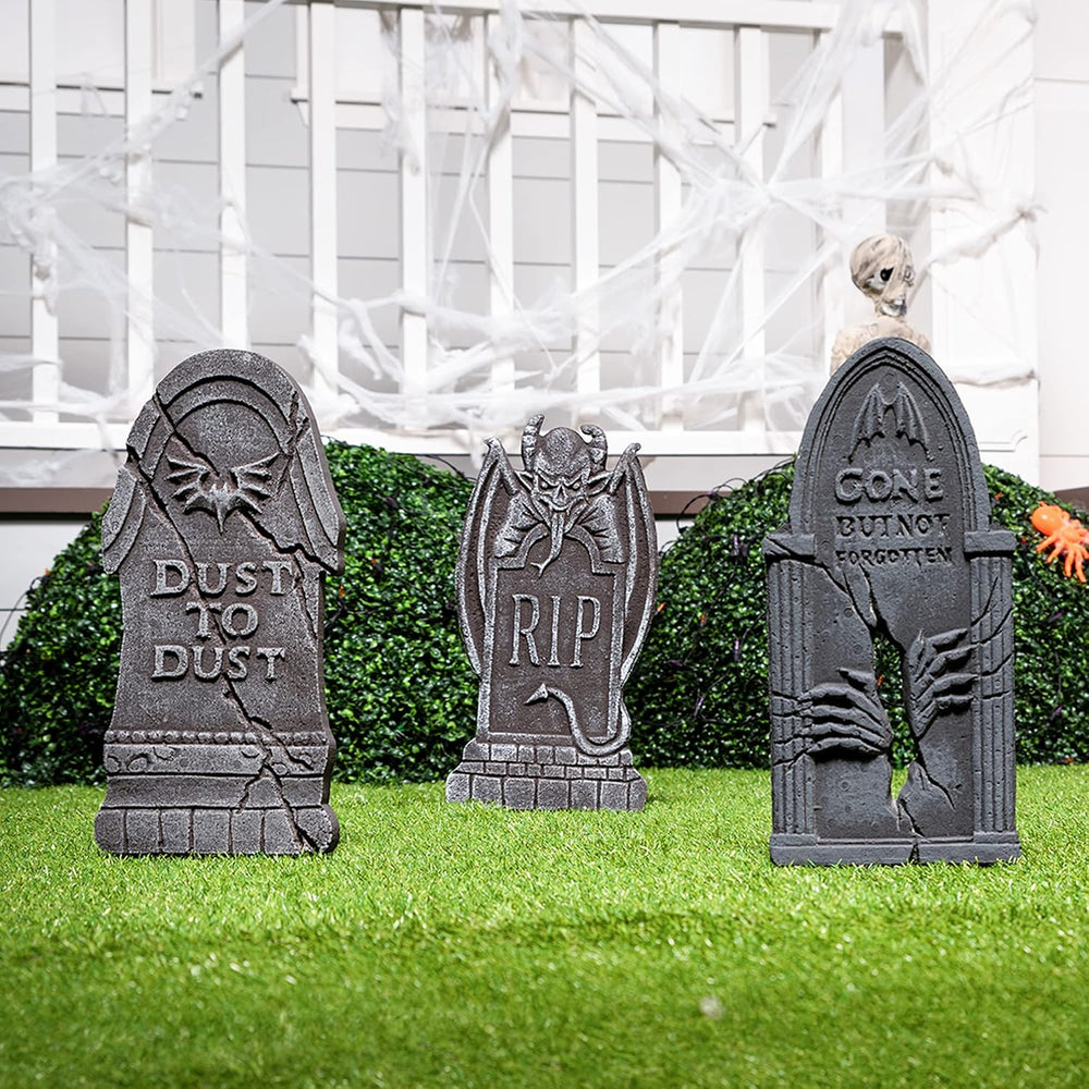 JOYIN 17” Halloween Tombstones For Graves Decorations Outdoor (5 Pack), Foam ...