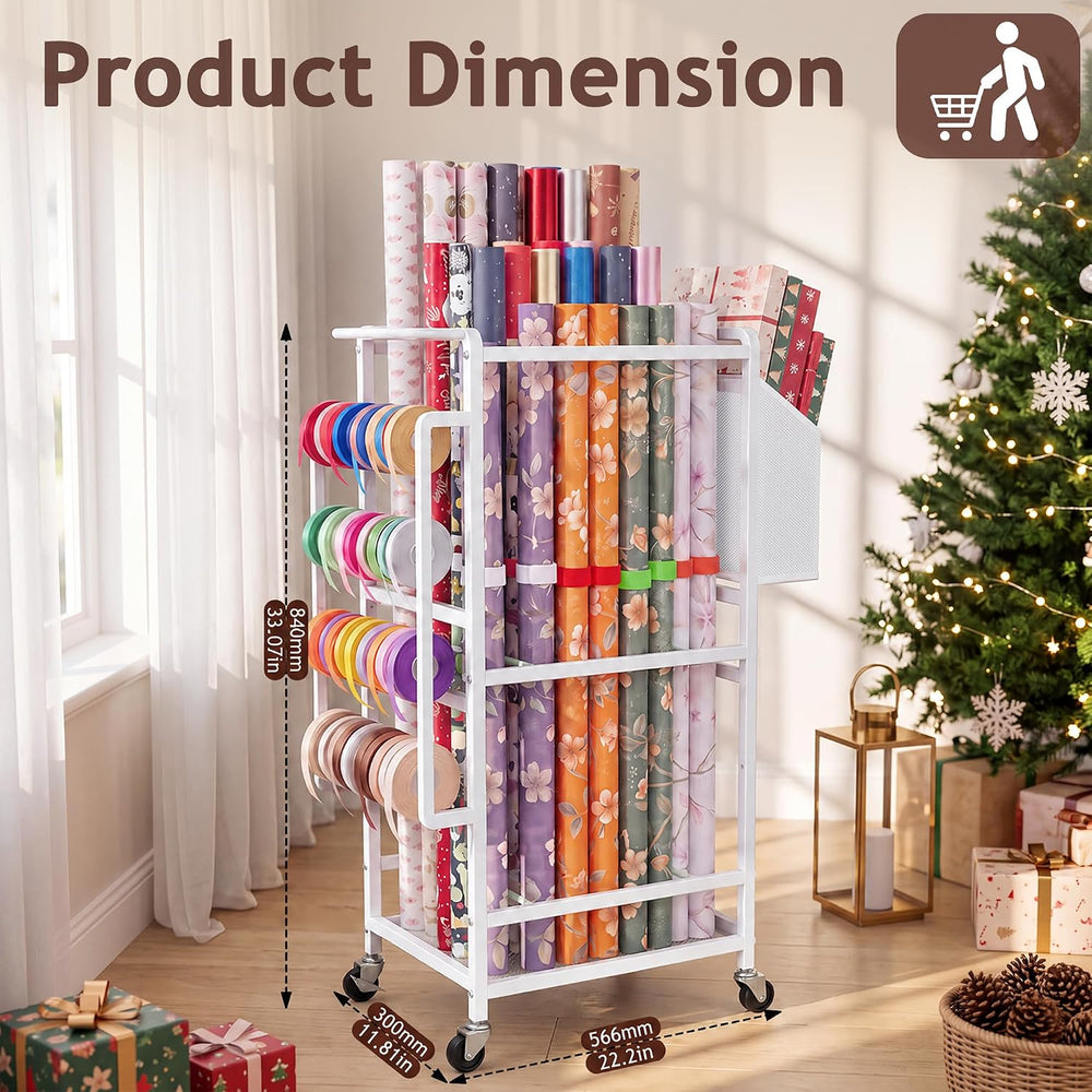 Nyamofly Wrapping Paper Storage Cart, Wrapping paper organizer storage
