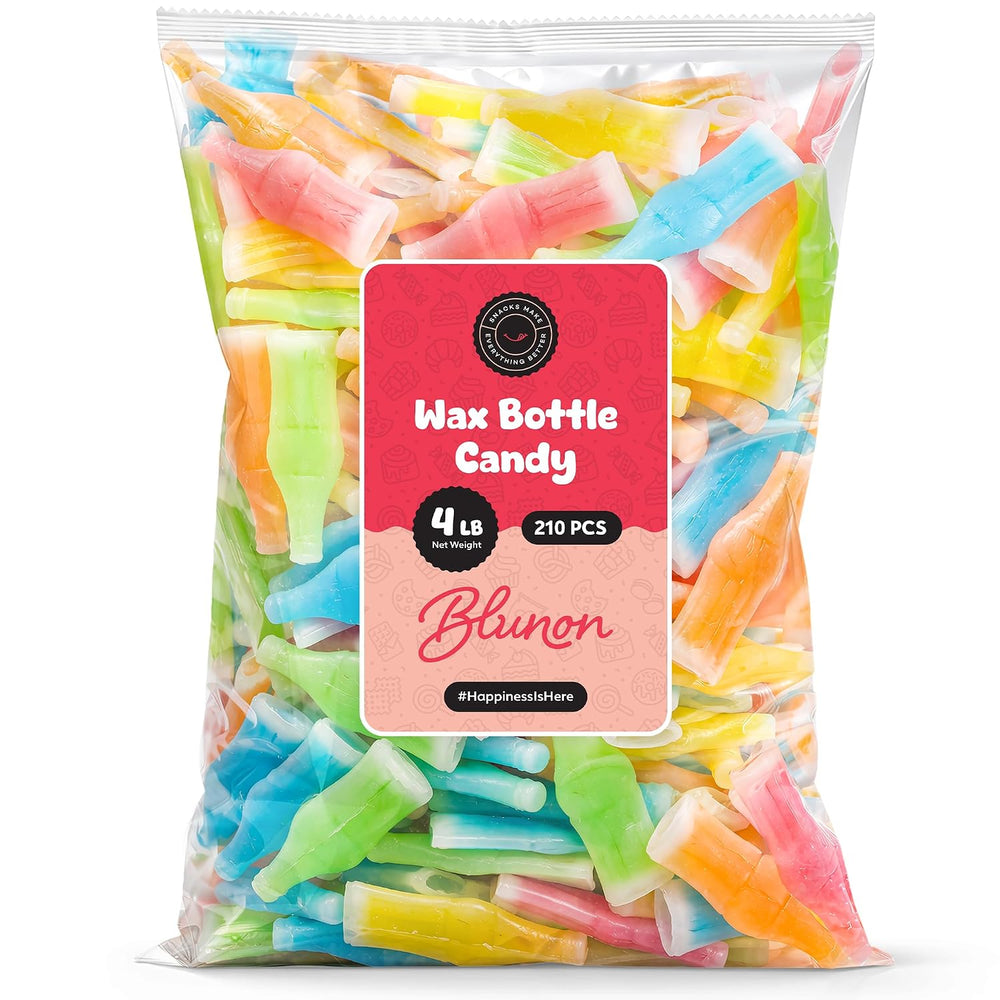 Wax Bottle Candy - 4 Pounds Bulk Retro Drink - Nostalgic Old School Candy - 2...