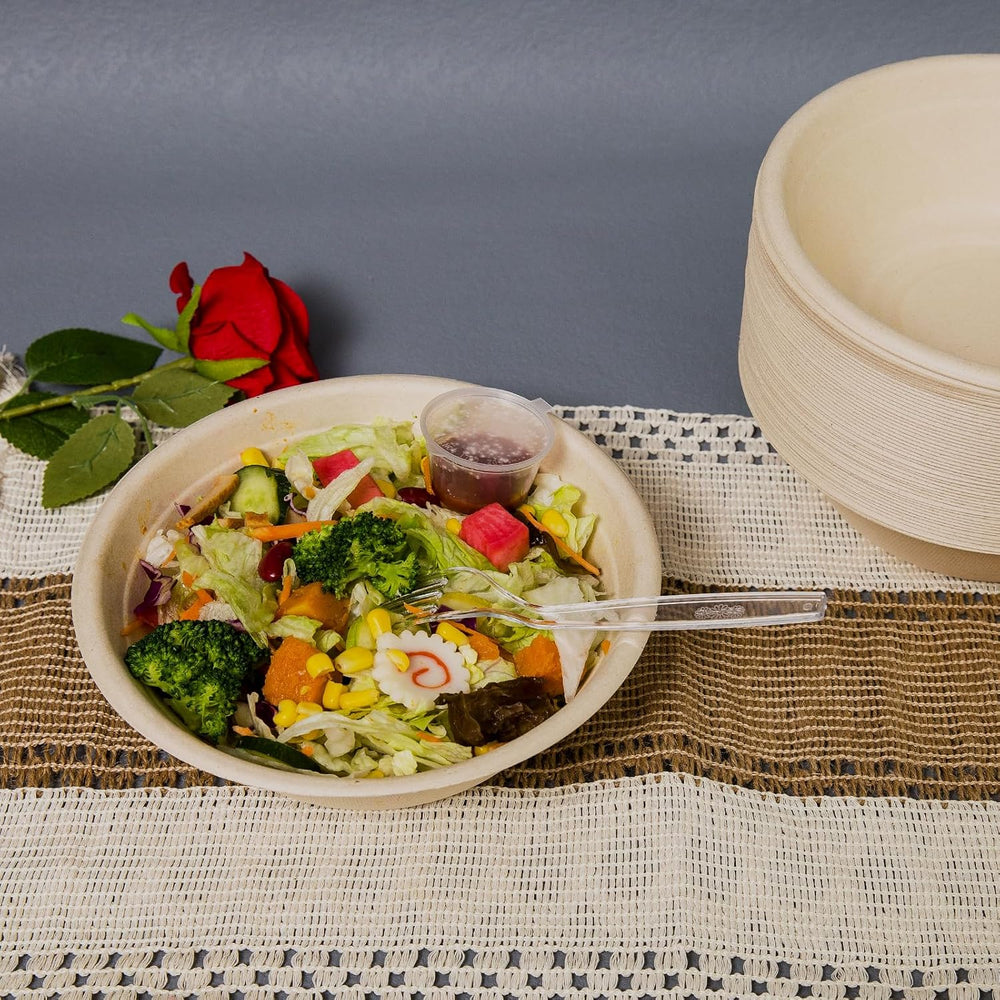 32oz Disposable Salad Bowls 150Pack, Big Paper Bowls, Large, Heavy-Duty, Eco-...