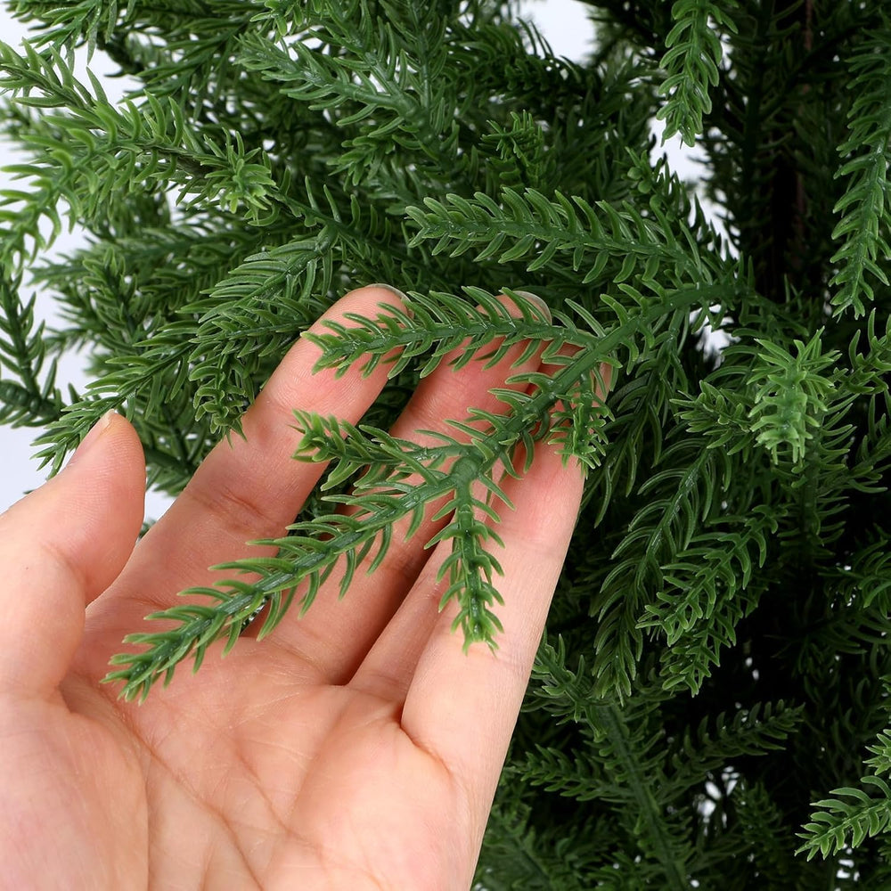 4FT Norfolk Pine Christmas Tree, Unlit Artificial Tree in Pot, Soft-Touch PE ...