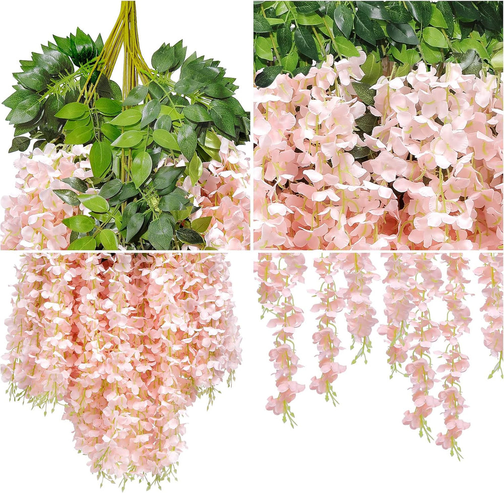 U'Artlines 24 Pack(Total 43.2 Feet) Artificial Fake Wisteria Vine Rattan ...