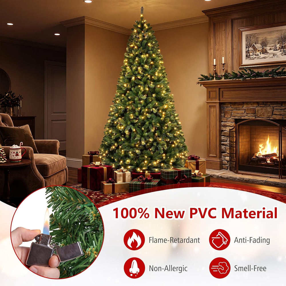 Goplus 8ft Pre-Lit Artificial Christmas Tree with Remote Control