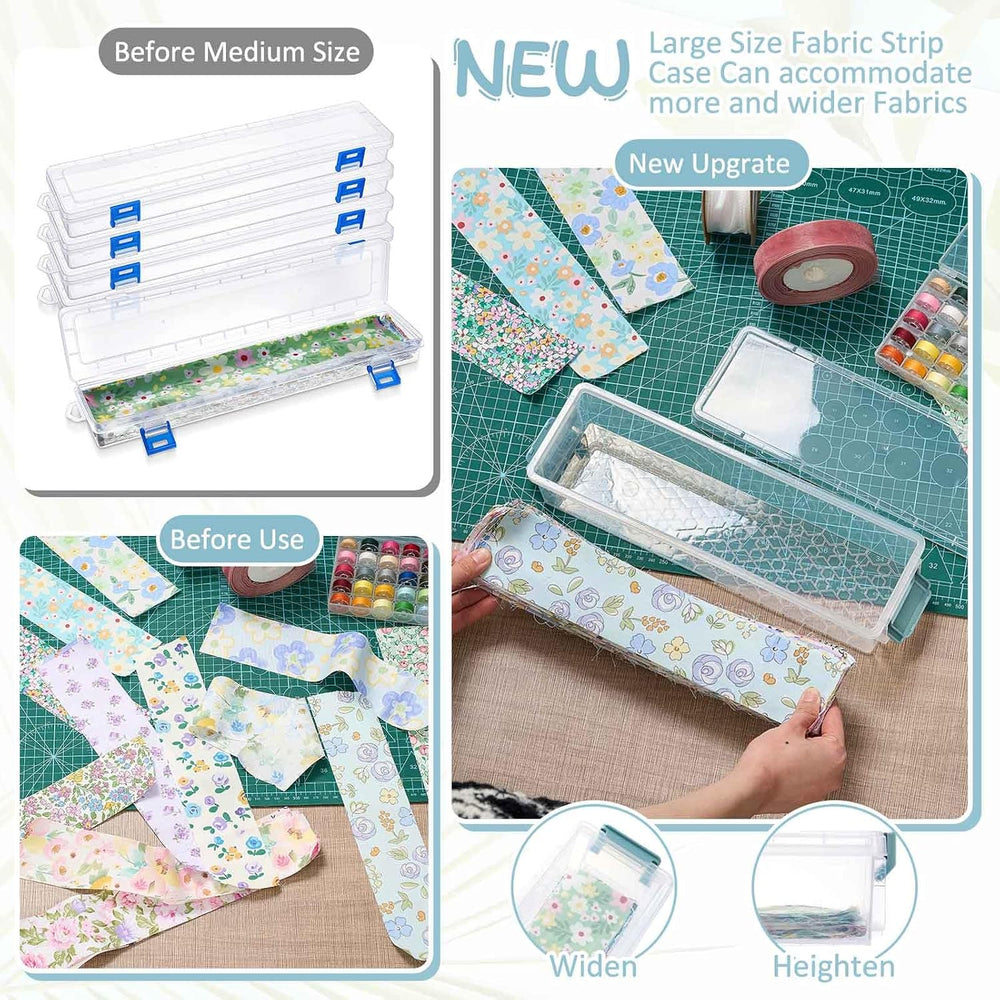 Tioncy 6 Pcs 13 x 4 x 3 in Fabric Strip Case, Blue