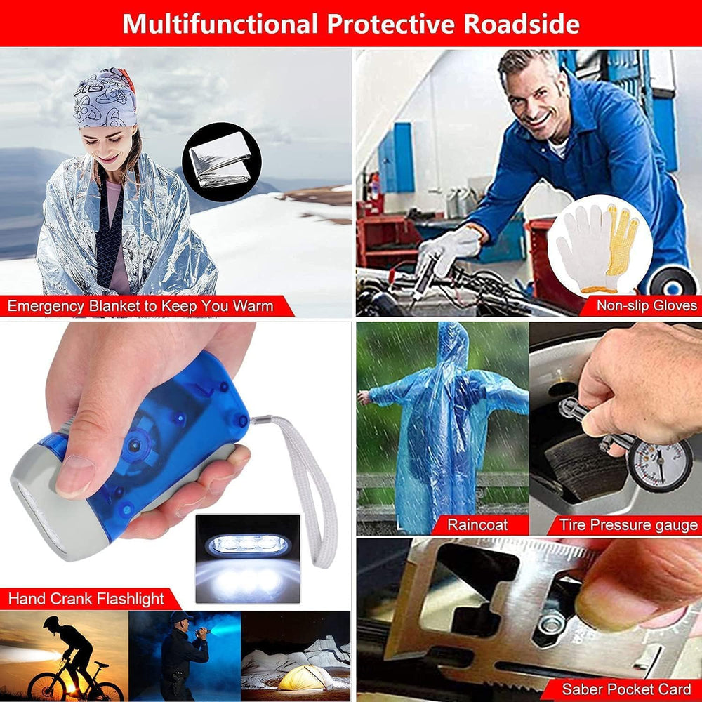 Car Emergency Roadside Tool Kit with Jumper Cable Shovel,Auto Truck Vehicle A...