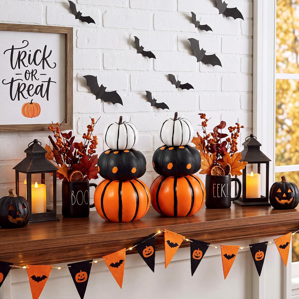 Marsui 2 Set 11.8'' Helloween Stacked Pumpkins Decoration