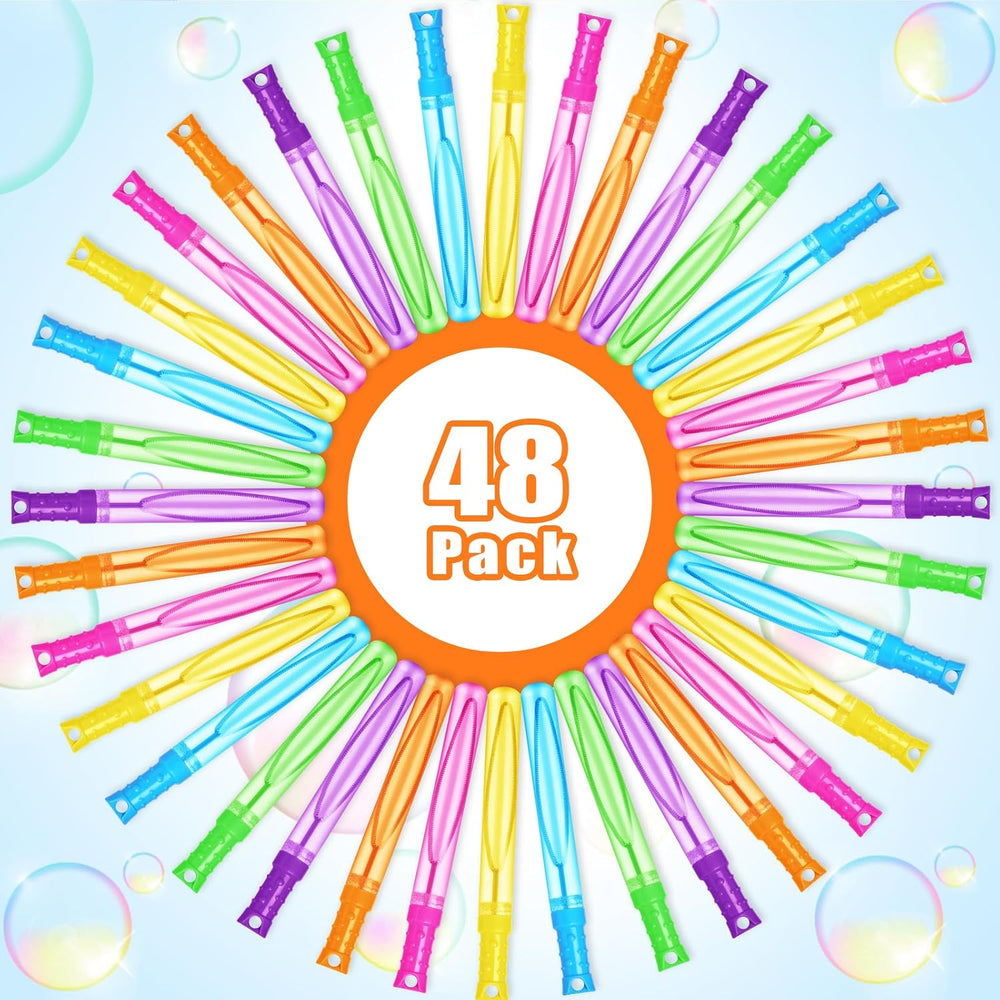 48 Pack Bubble Wand Bulk, Bubble Solution for Summer Outdoor Activities