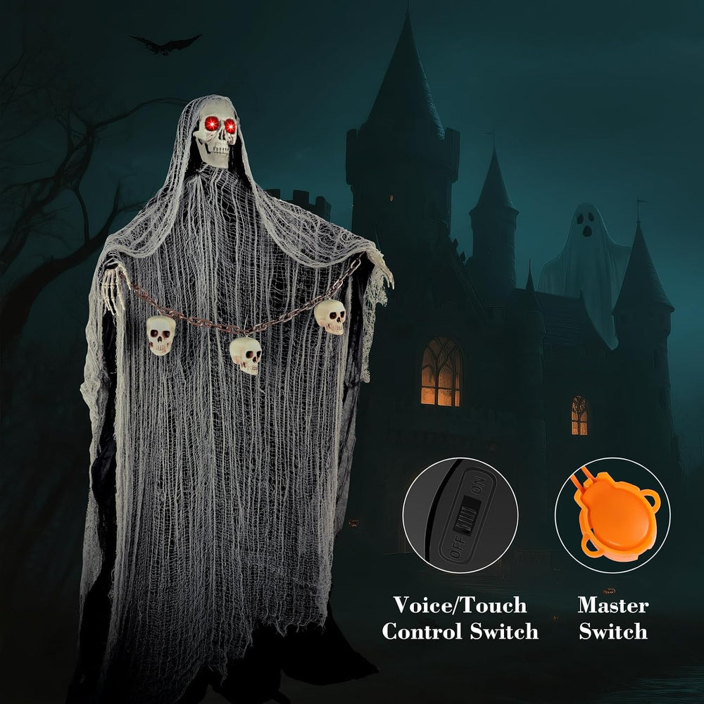 Animated Halloween Decorations Outdoor, 71'Animatronic Halloween Decoration
