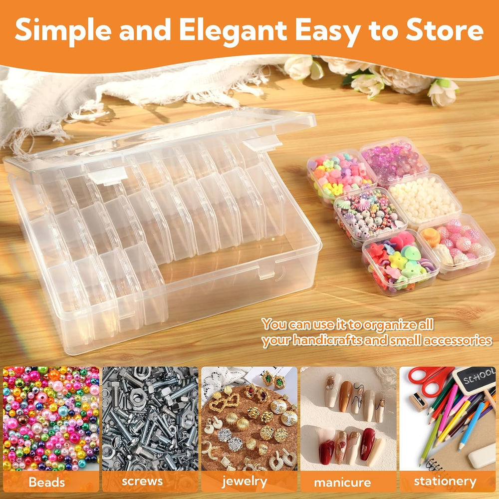 124 Pack Bead Organizer Box, Transparent Small Plastic Containers