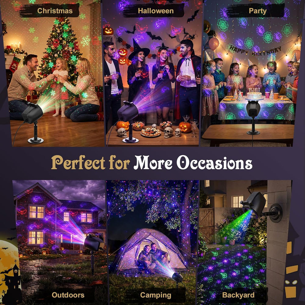 Christmas Laser Lights Outdoor, 2-in-1 Firefly Projector with 4 HD Slides