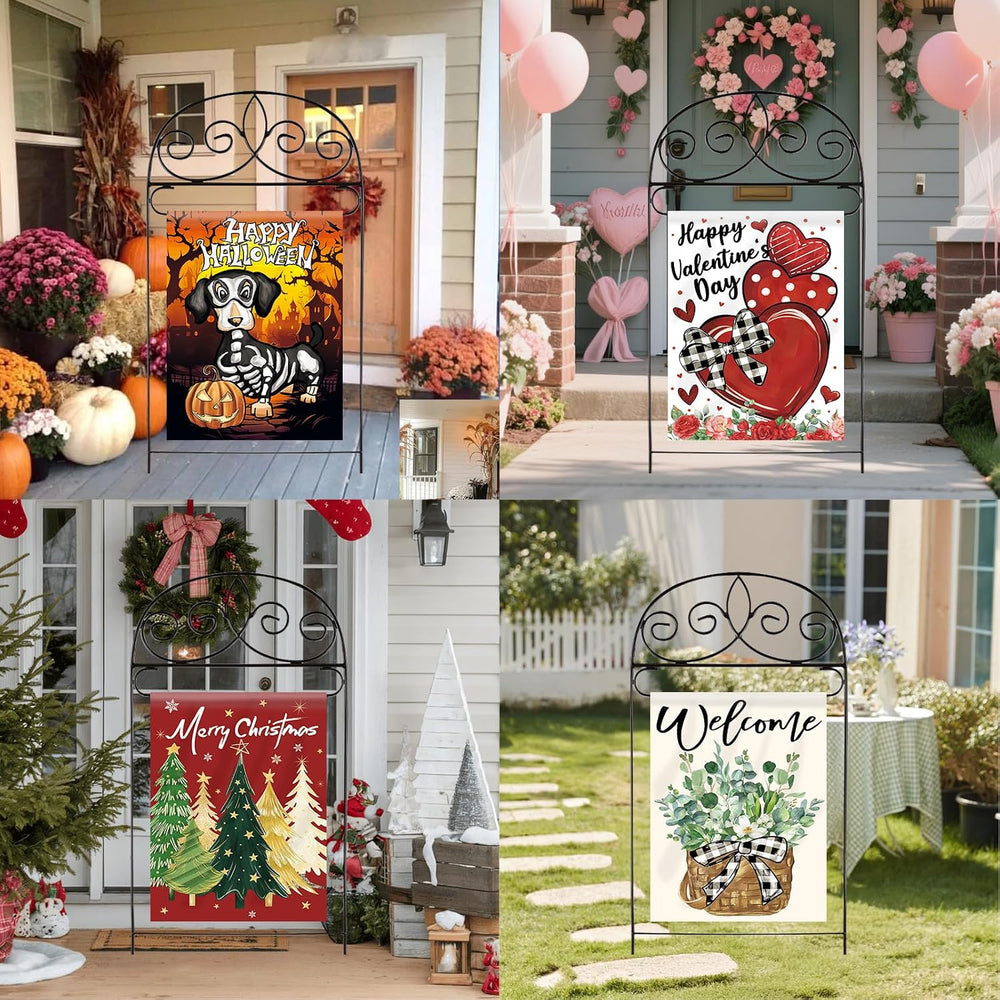 Seasonal Garden Flags Set of 12, Double Sided 28 x 40 Inch Large Yard Flags