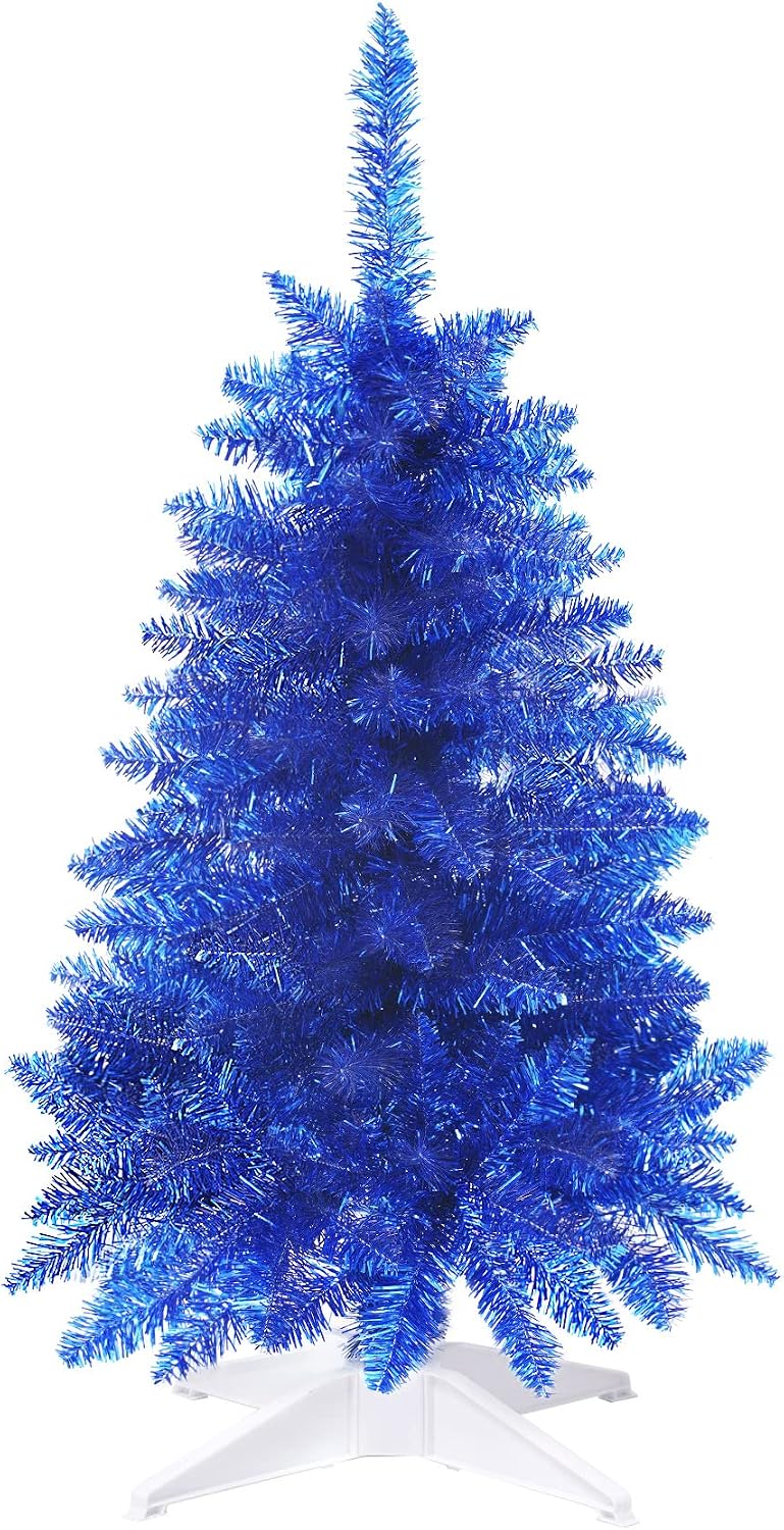 3FT Blue Artificial Small Christmas Tree Mini Tabletop Decor
