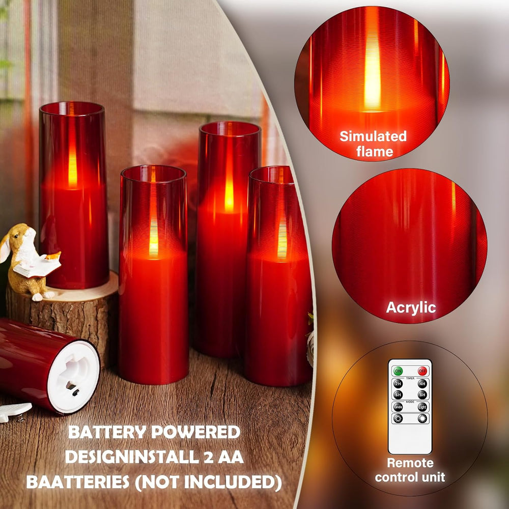 Flameless LED Candles Upgraded Realistic Flickering Flame,7Pcs Battery Operat...