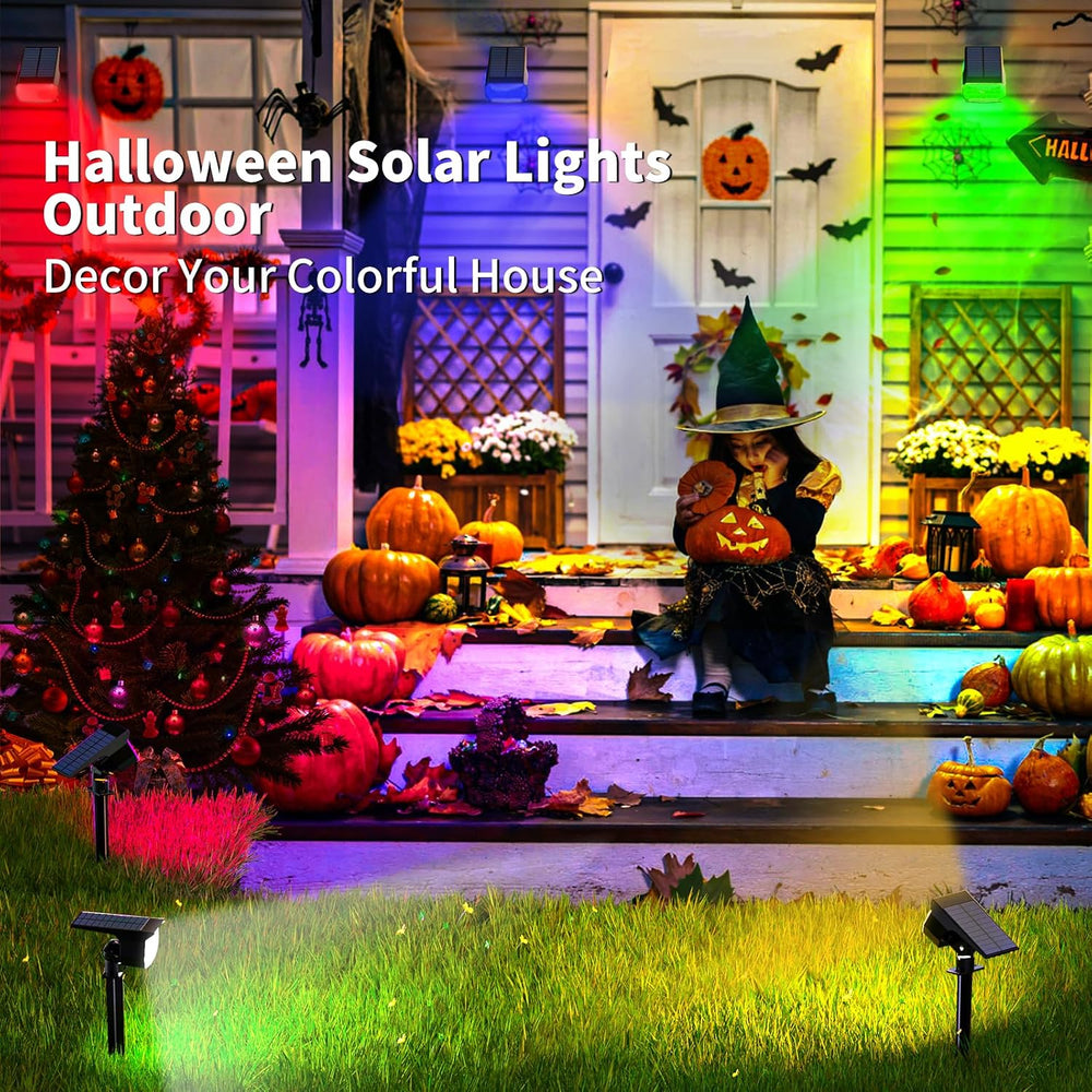 WENATY Solar Spot Lights Outdoor Spotlight Christmas 12 Pack Color Changing