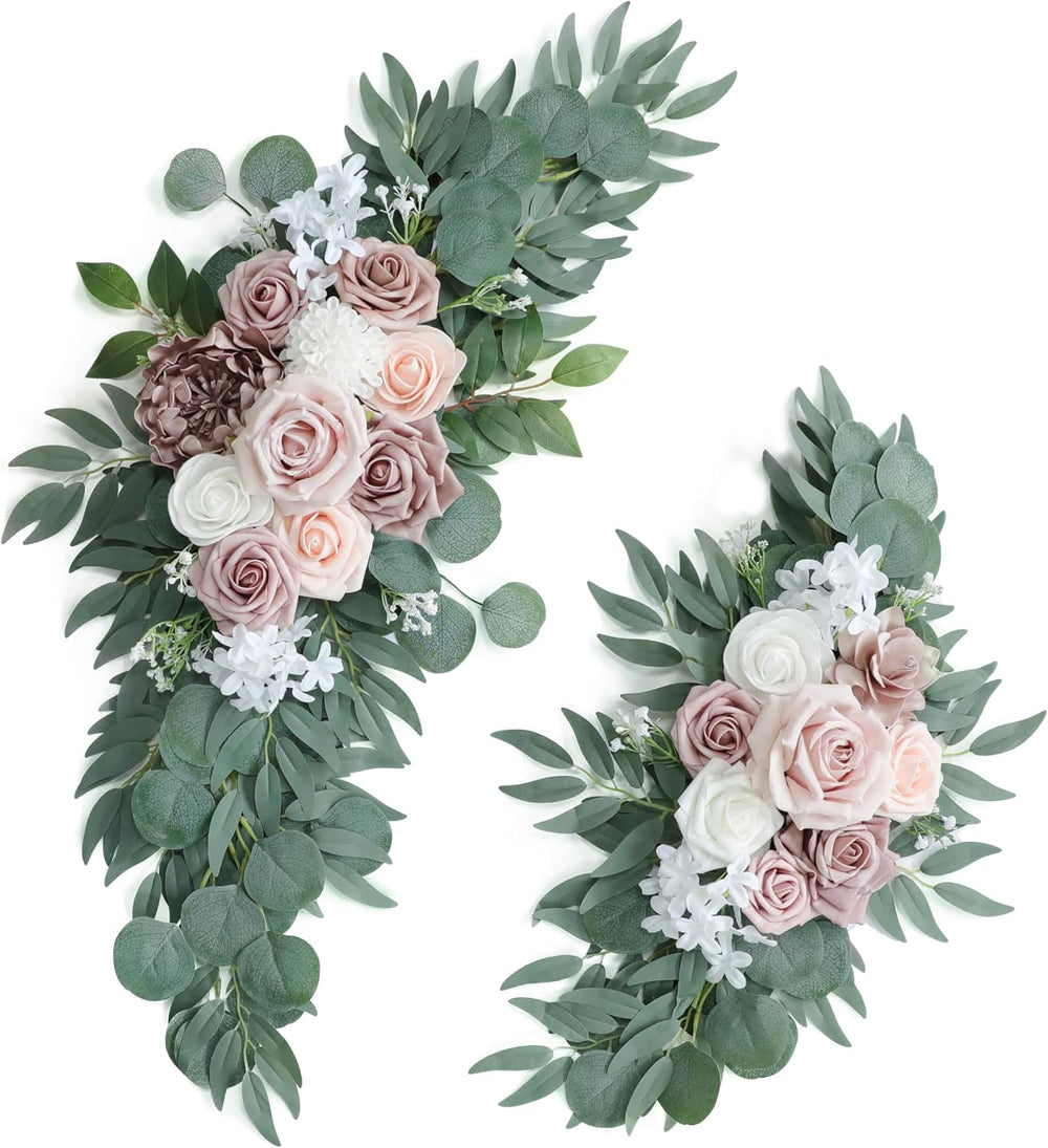 Artificial Dusty Rose Wedding Arch Flower Floral Swags Set of 2