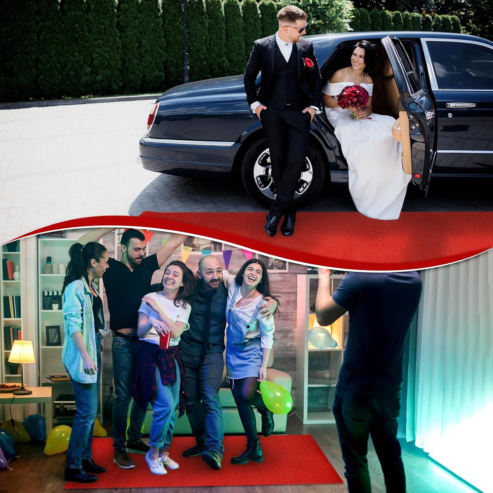 PBHEPJ 4ft x 20ft Extra Thick Red Carpet Runner for Party & Hollywood, Fe...