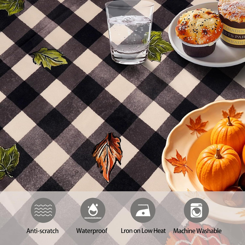60"X120" Fall Thanksgiving Tablecloth, Water Resistant 140g Fabric ...