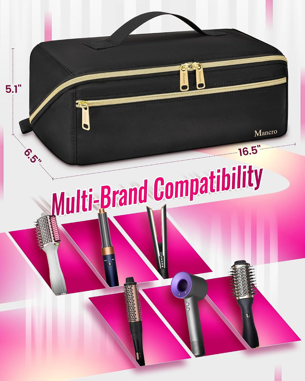 Mancro Hair Tools Travel Bag Compatible with Shark Flex Fusion, XL
