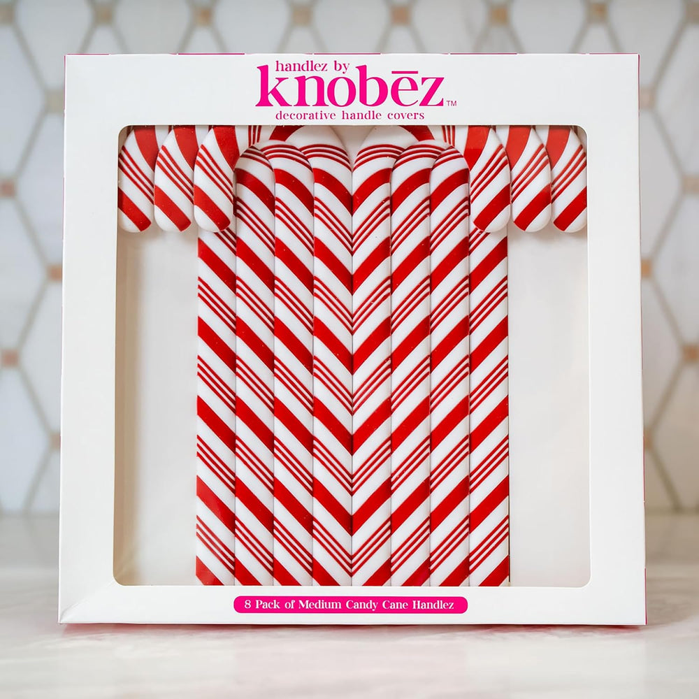Knobēz Handlez 8pk Medium Candy Cane Handle Covers Cabinet for Decoration