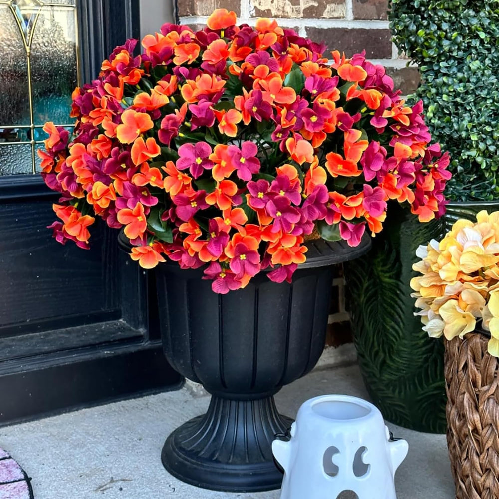 Artificial Fall Hanging Flowers with Basket for Outdoor UV Resistant