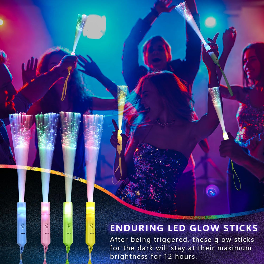 Fiber Optic Wand Glow Sticks Lights,48 Pcs Fiber Optic Wand LED