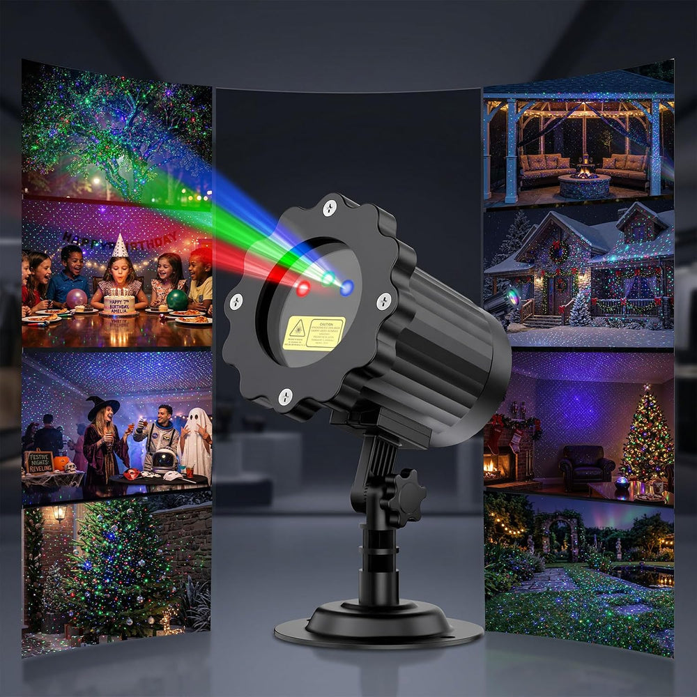Fimilo Laser Projector Lights Outdoor, RGB Firefly Effect, 12 Moving Effect