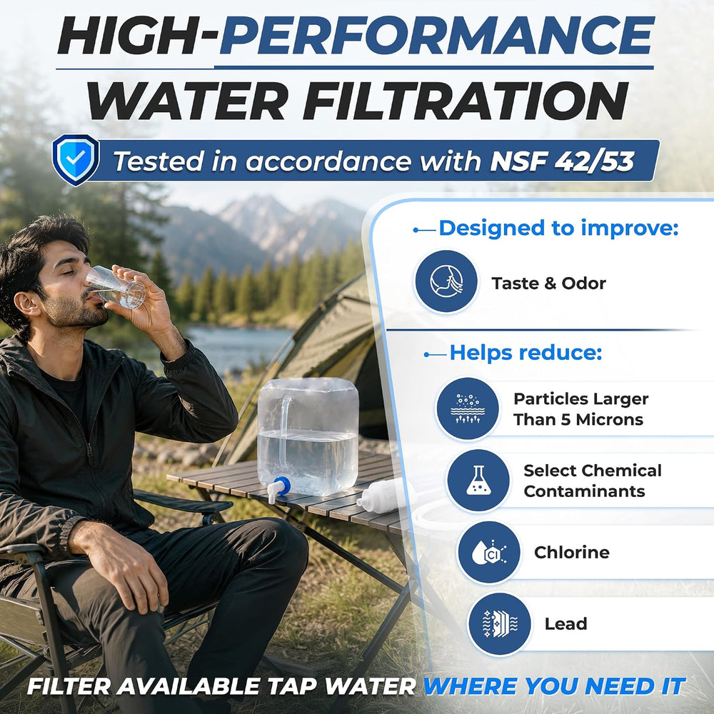 EZ Jug Ready Source – 5 Gallon Collapsible Water Jug with Filter System