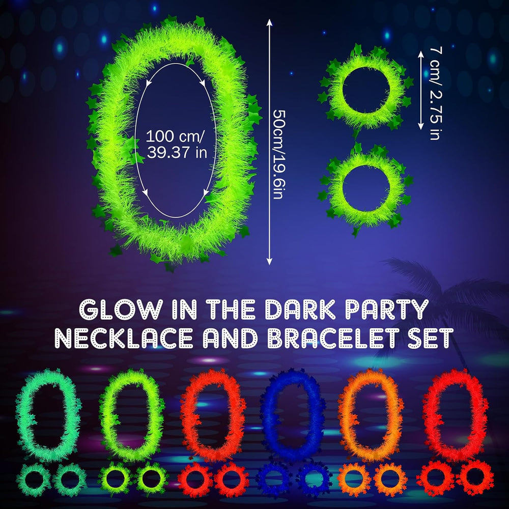 Riceshoot 108 Pcs Glow in The Dark Necklace & Bracelet Set, Party Supplies