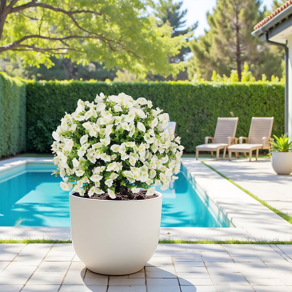 24" Artificial Potted Plants Outdoor, Faux Flowers UV Resistant