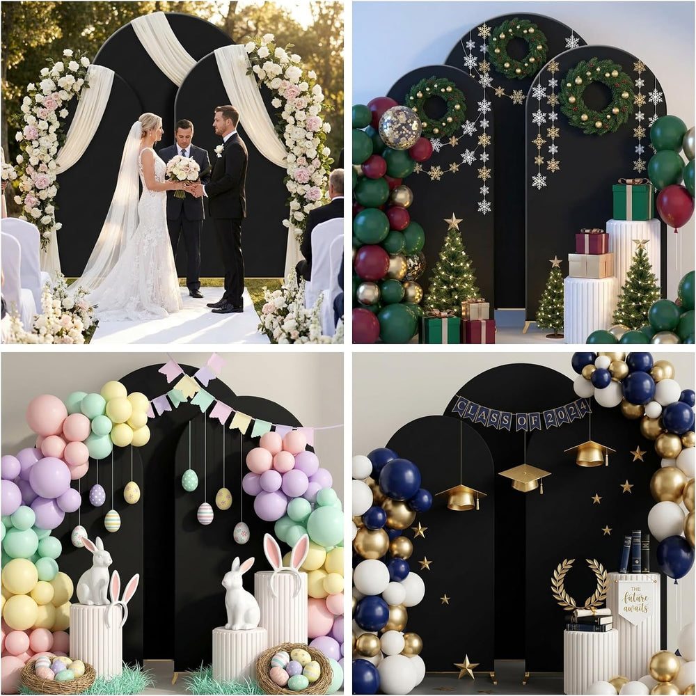 3PCS Metal Arch Backdrop Stand,6+6.6+7.2FT with Covers,Balloon Arch Stand