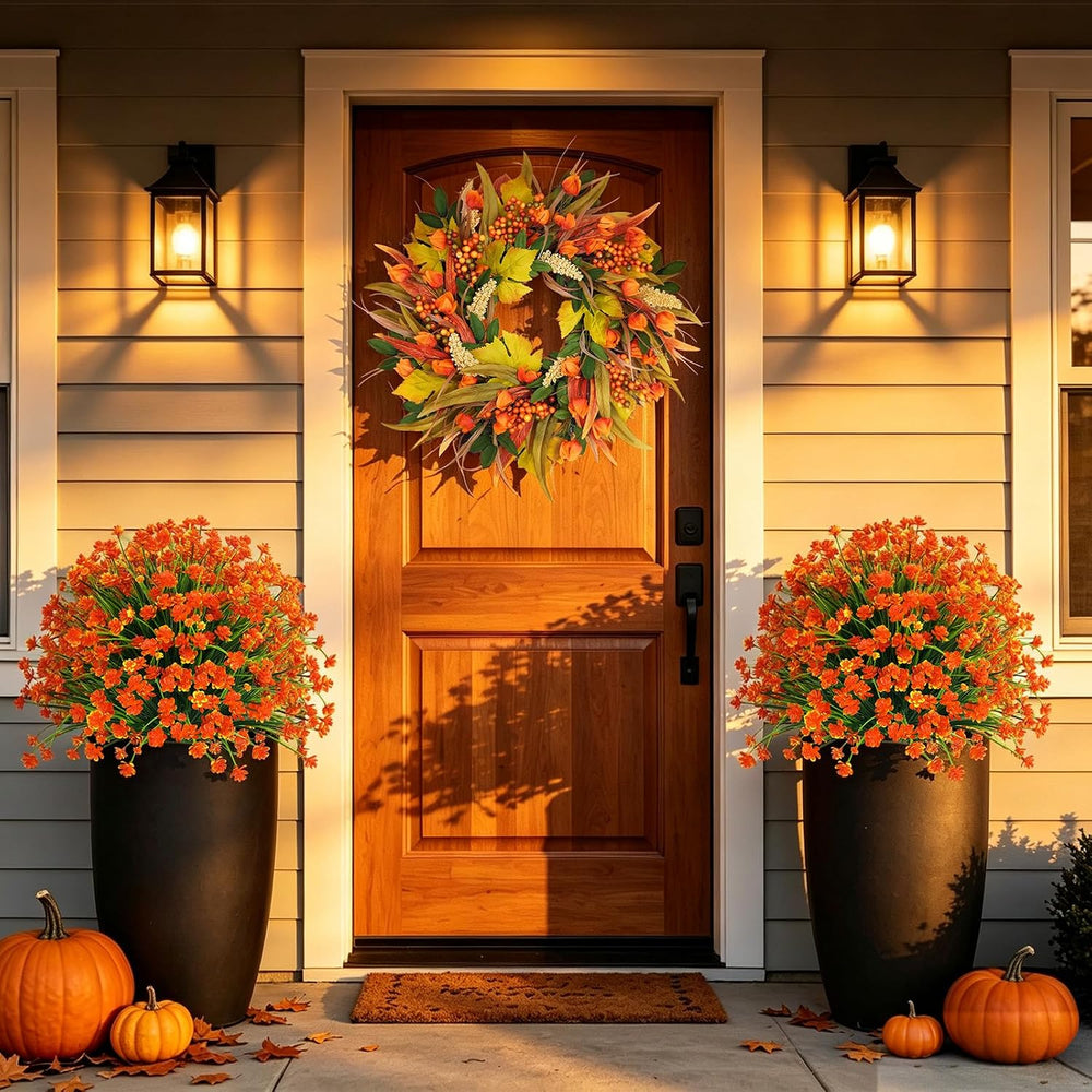 2 Pack Fall Artificial Flower Topiary Balls with Ground Spike