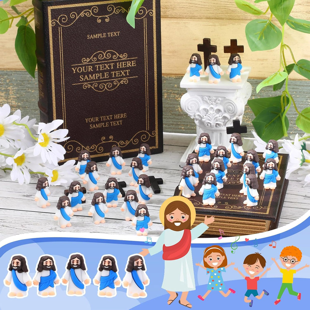 Bememo 300 Pcs Little Jesus Figures Bulk Original Design Mini Pocket Jesus Ru...