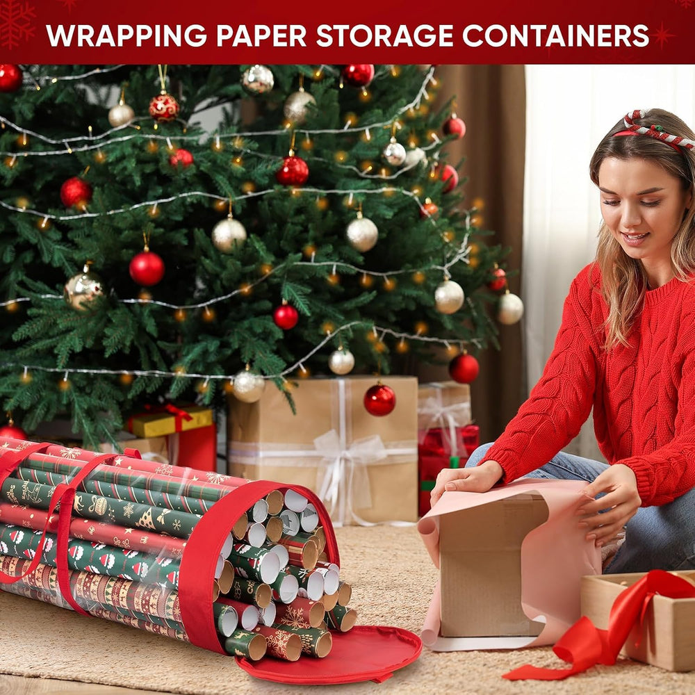 BALEINE Christmas Wrapping Paper Organizer Storage, 41" Gift Wrapping Pa...