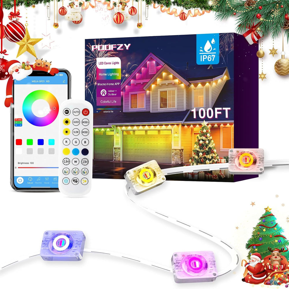 Permanent Outdoor Lights, 100ft Christmas RGB+IC Lights with 100 Modes