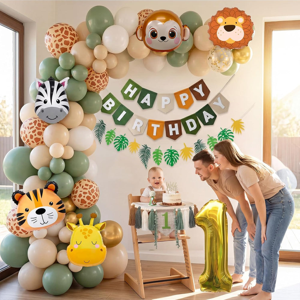 119Pcs Wild One Birthday Decorations For Boys, Safari 1st Birthday Decoration...