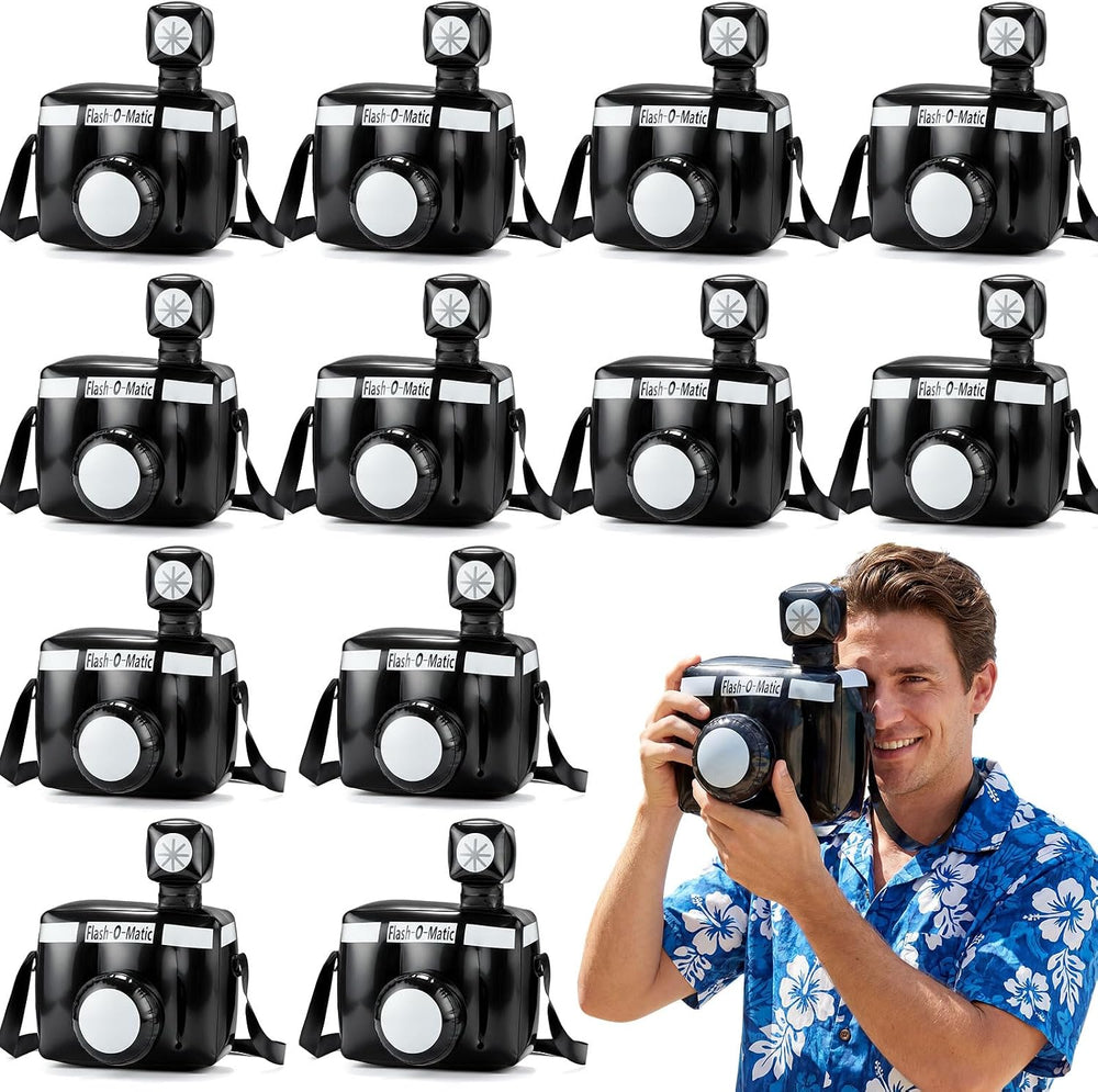 12 Pcs Inflatable Camera Prop, Black and White Fake Camera