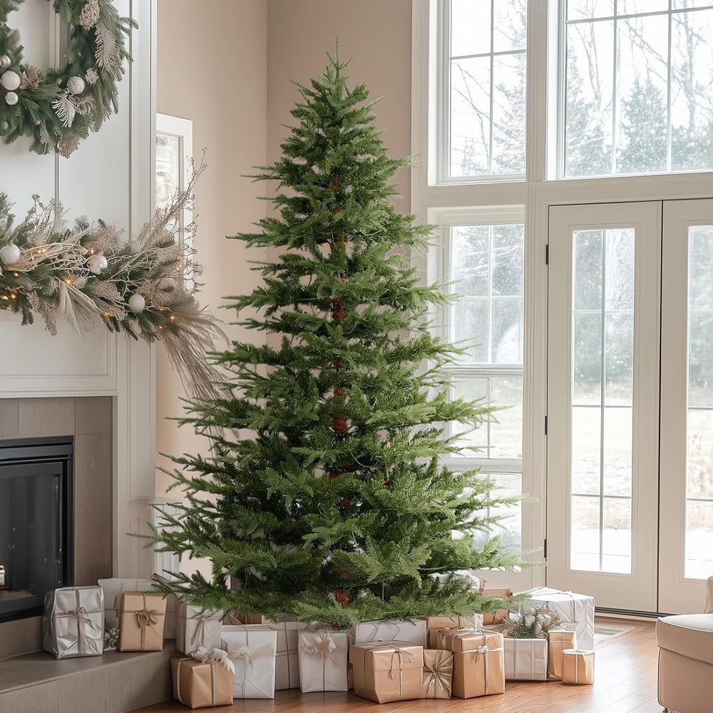 OasisCraft 7.5ft Unlit Aspen Fir Artificial Christmas Tree, Xmas Tree w/1050 ...
