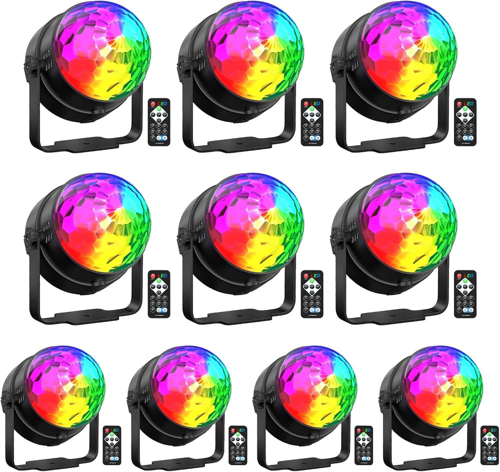 10PCS Disco Ball Party Light, Sound Activated Party Lights with Remote Contro...