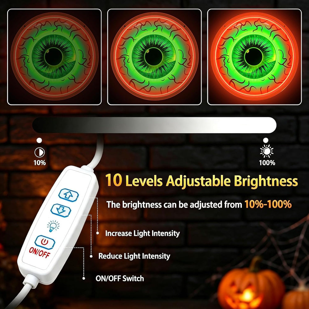 Eyeball Neon Signs Halloween Decorations, Dimmable Neon Lights Wall Decor