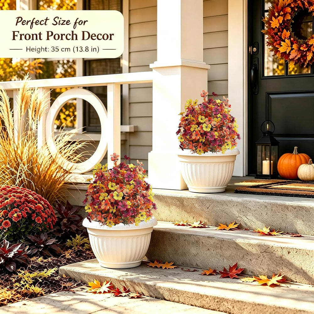 2 Pack Fall Topiary Ball Trees 21" , Fall Artificial Flowers for Outdoor