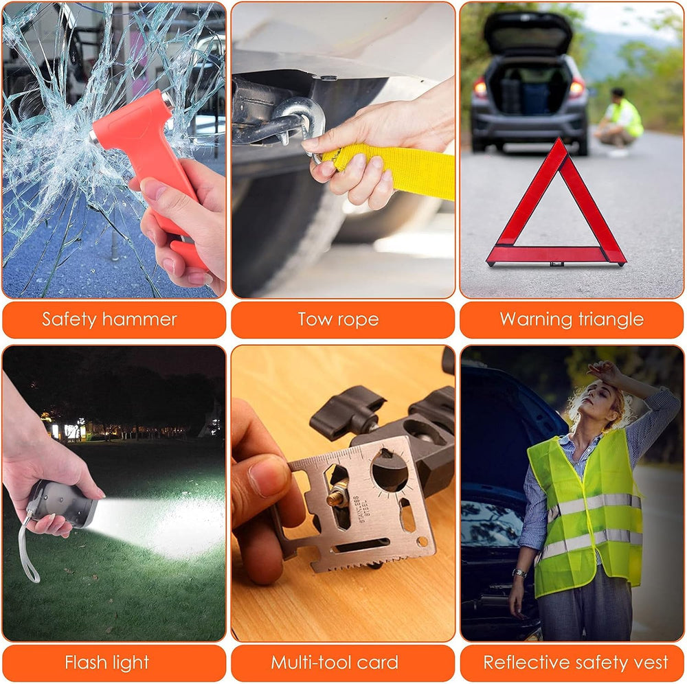 PACETAP Car Roadside Emergency Kit, Essential Auto Safety Road Side Assistanc...