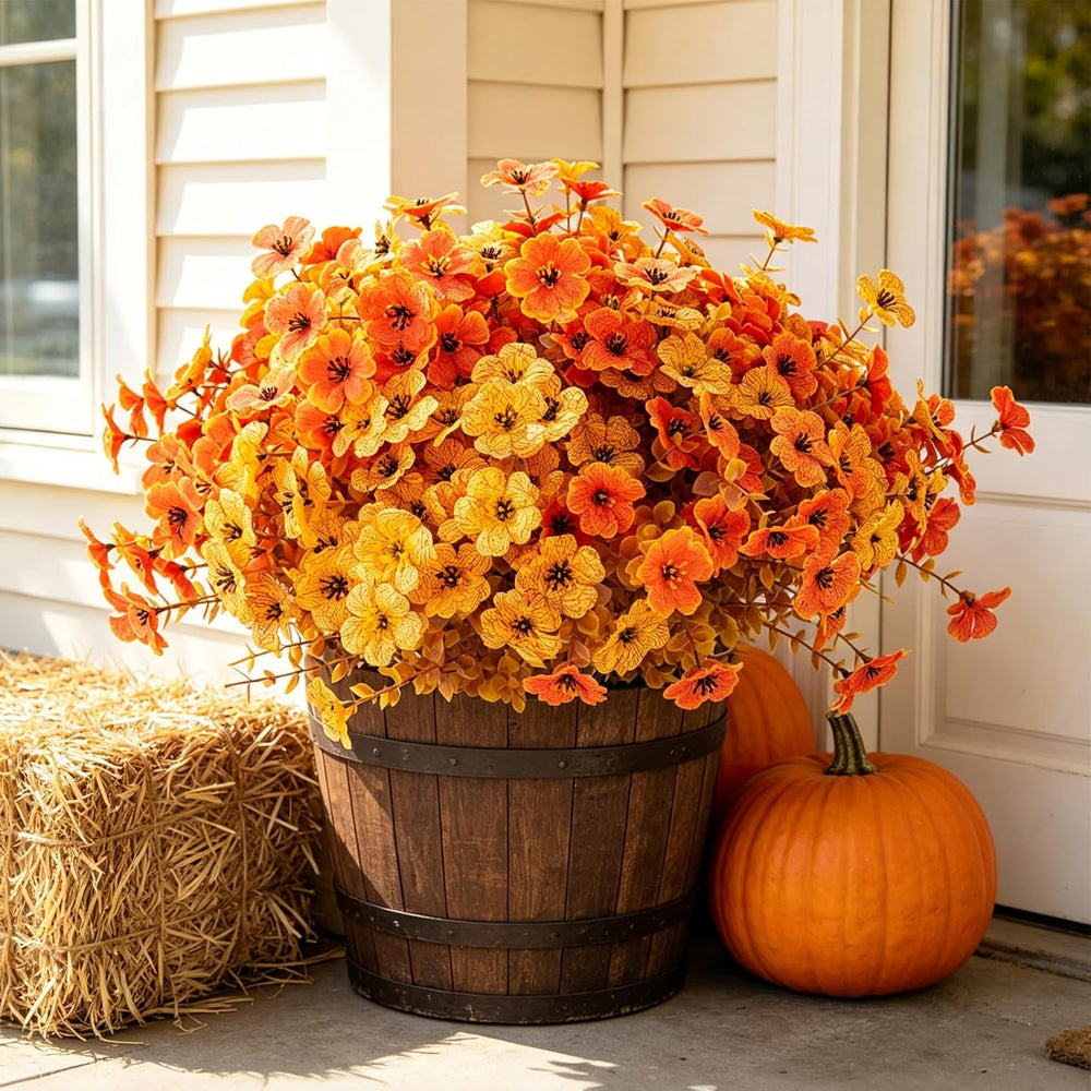 Cliselda 30 Bundles Artificial Fall Flowers for Outdoor Indoor Decoration