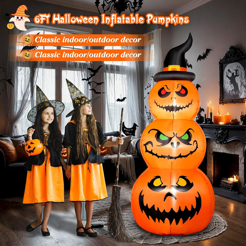 6 FT Halloween Inflatable Pumpkins Outdoor Yard Decorations, Blow up Pumpkins...