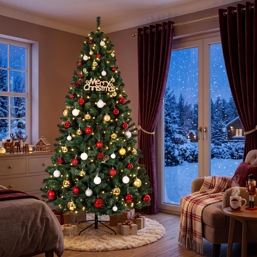 Garvee 7.5ft Premium Unlit Artificial Christmas Tree, 1346 Branch Tips