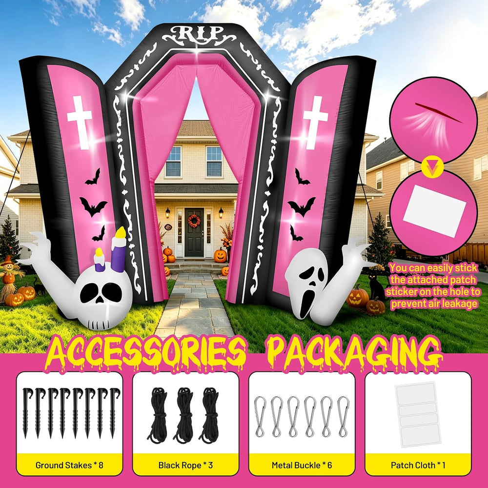 Kalolary 12.5 FT Halloween Inflatables Spooky Gravestone Outdoor Decoration