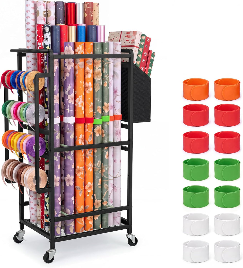 Nyamofly Wrapping Paper Storage Cart, Wrapping paper organizer storage