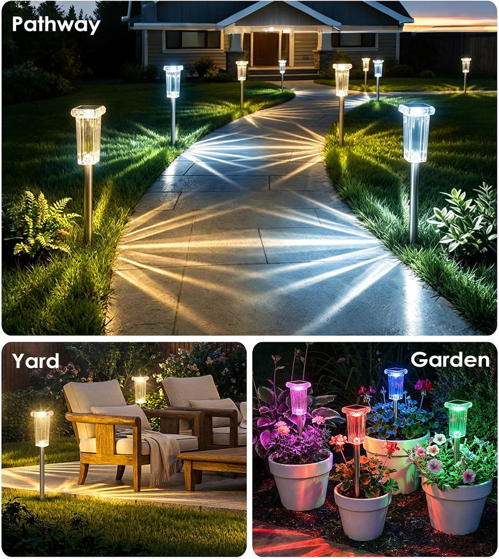 DenicMic Pathway Solar Lights Outdoor Waterproof 8 Pack Halloween Decor